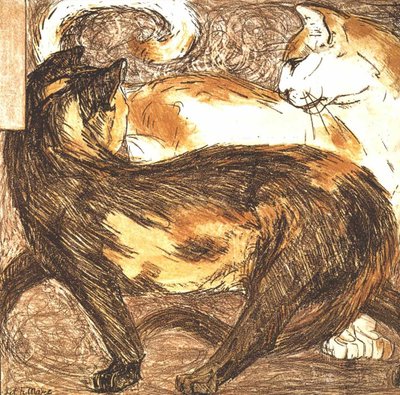 Two Cats by Franz Marc